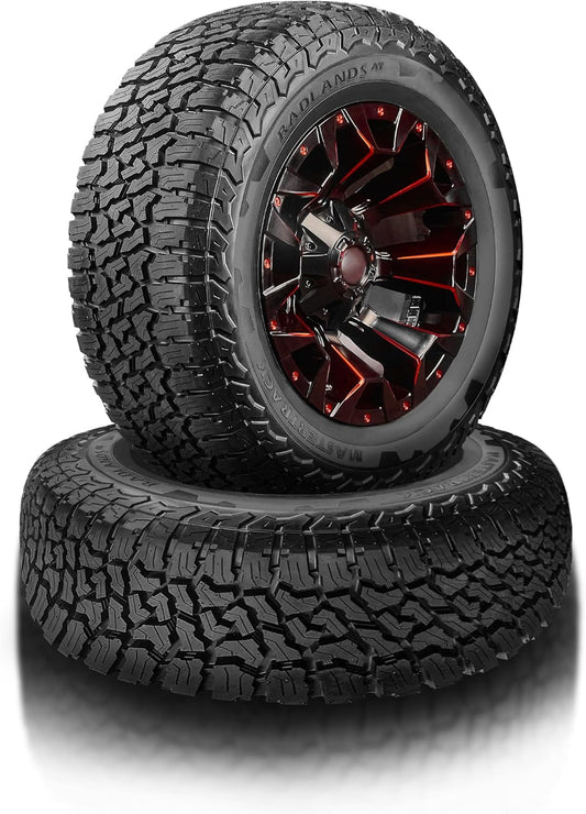 Set of 2 (TWO)  BADLANDS at All Terrain LT235/85R16 10 Ply E 120S SUV Light Truck Tire + Road Hazard Warranty Included - 235/85/16(Tire Only)